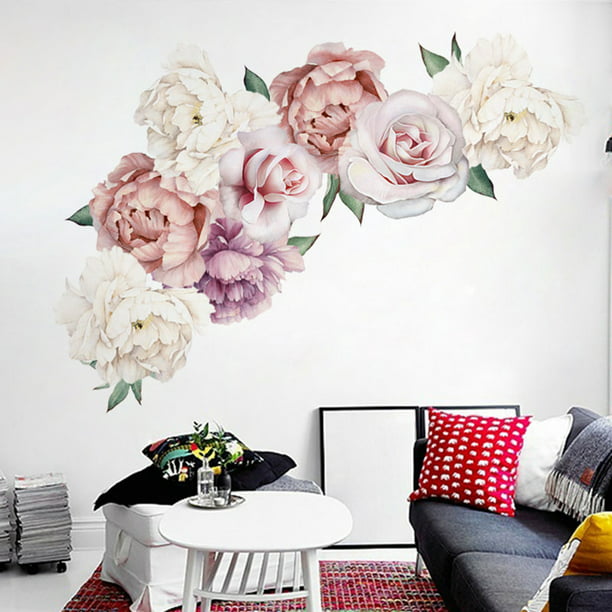 Plant flower Wall Paste Home Decor for Bedroom Living Room Wall Stickers Decals 
